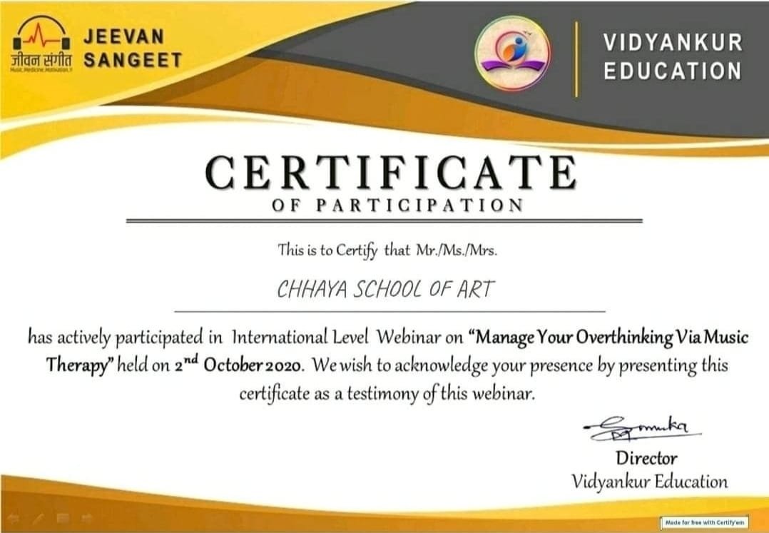 Jeevan Sangeet by Vidyankur Education — Achievement | Chandigarh Chhaya School of Art