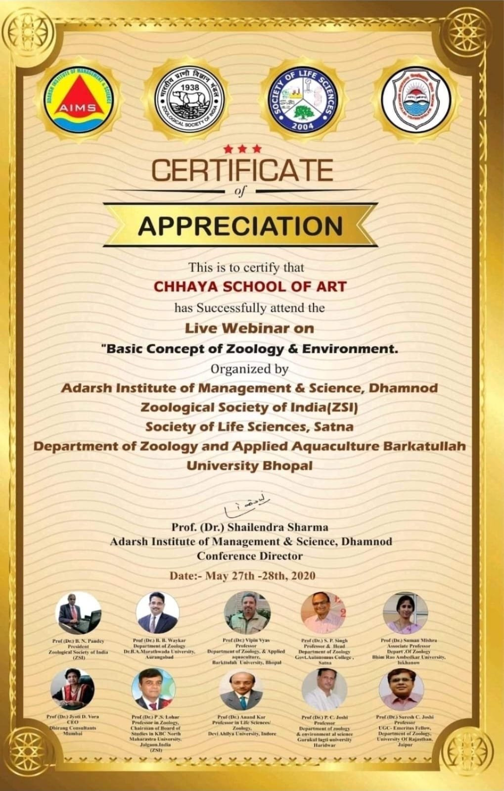 Basic Concept of Zoology  & Environment — Achievement | Chandigarh Chhaya School of Art